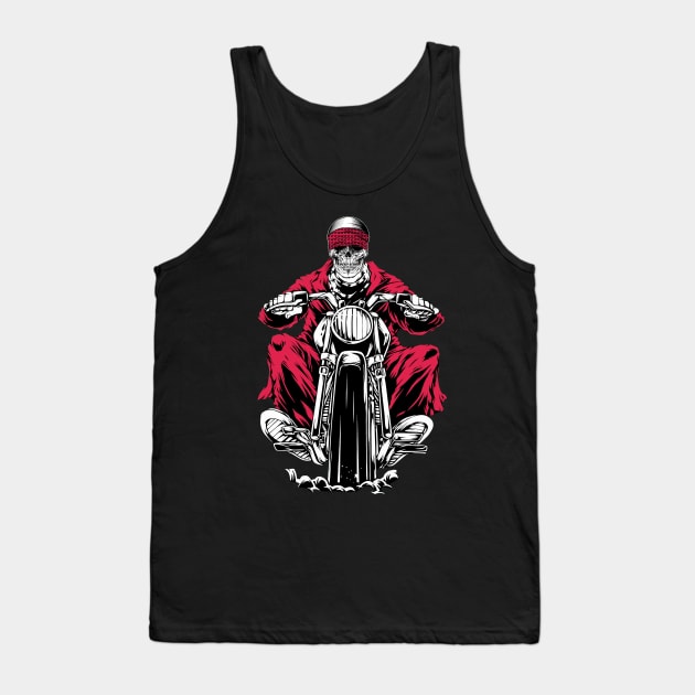 Skeleton riding a motorbike Tank Top by Rossla Designs